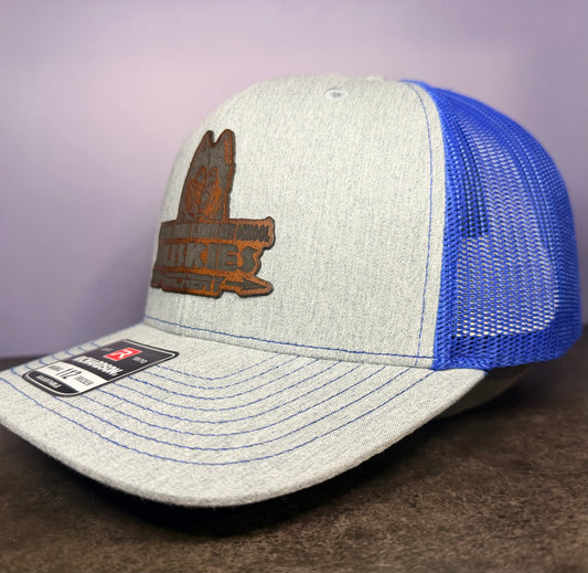 Carolina Springs Elementary School Archery Trucker Hat on Heather Grey/Royal Blue