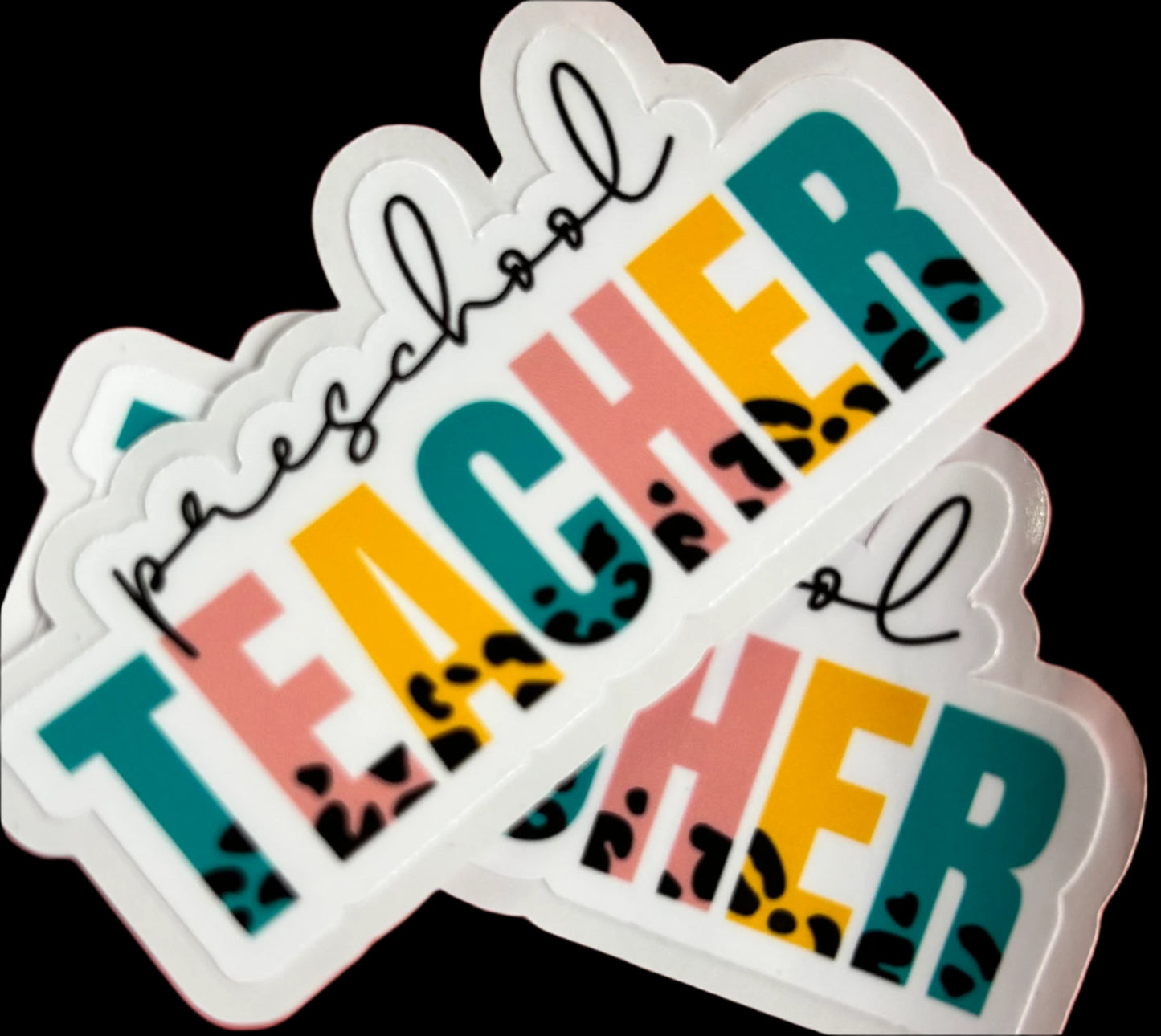 “Preschool Teacher" Teacher appreciation Custom sticker 3"x1.5"