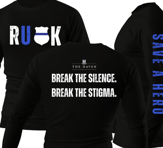 The Haven - Black Long Sleeve Shirt - "RUOK"