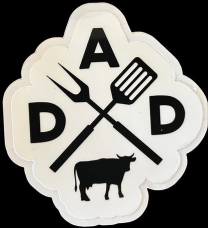 "DAD" Custom Grilling Sticker 3"x3"