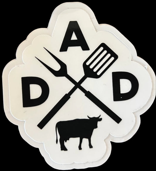 "DAD" Custom Grilling Sticker 3"x3"