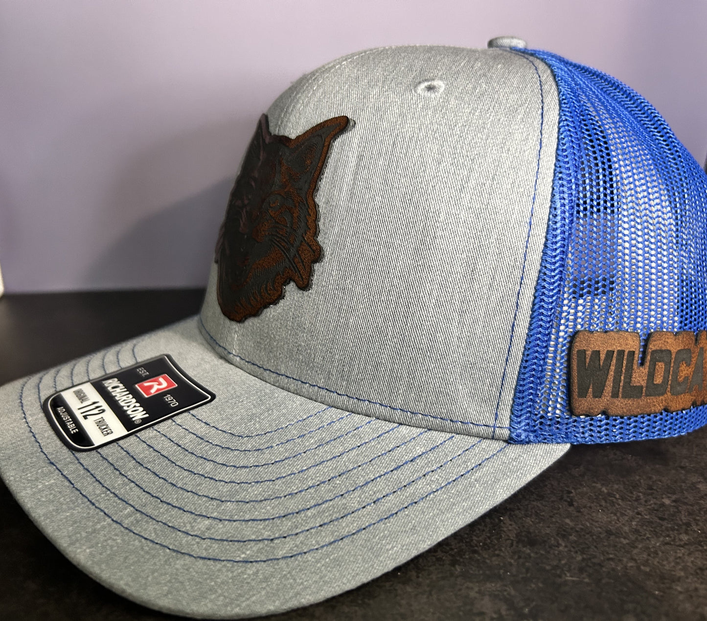 LYFC Custom Trucker Hat - Richardson 112 Hat - [Heather Grey/Royal Blue] - with "[Wildcat]"