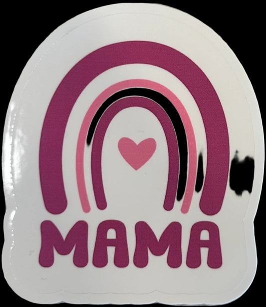 "MAMA" WITH FLOWER AND RAINBOW Custom Sticker 2.5"x2.75"