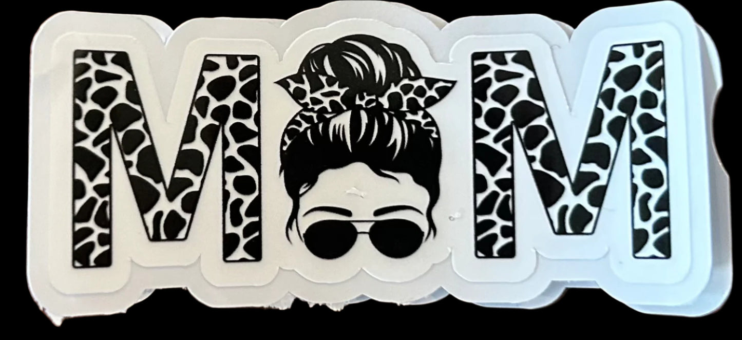 "MOM WITH BUN" Custom Sticker 3.25"x1.5"