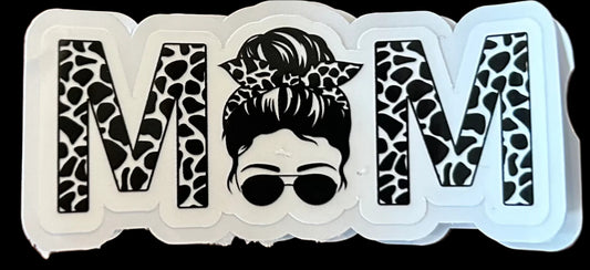 "MOM WITH BUN" Custom Sticker 3.25"x1.5"