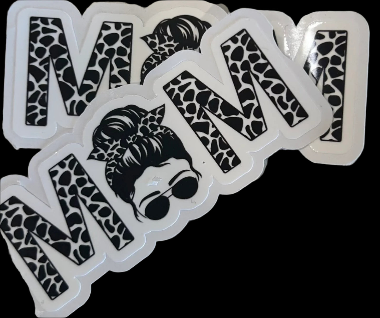 "MOM WITH BUN" Custom Sticker 3.25"x1.5"