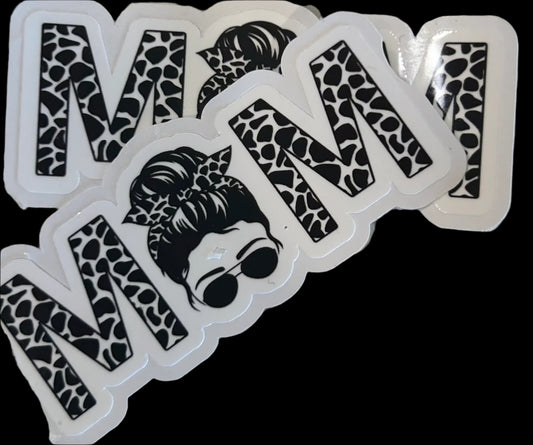 "MOM WITH BUN" Custom Sticker 3.25"x1.5"