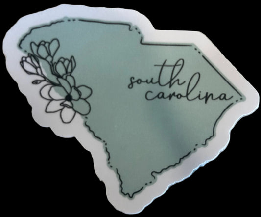 “South Carolina" cut in states shape custom sticker 2.75"x2"