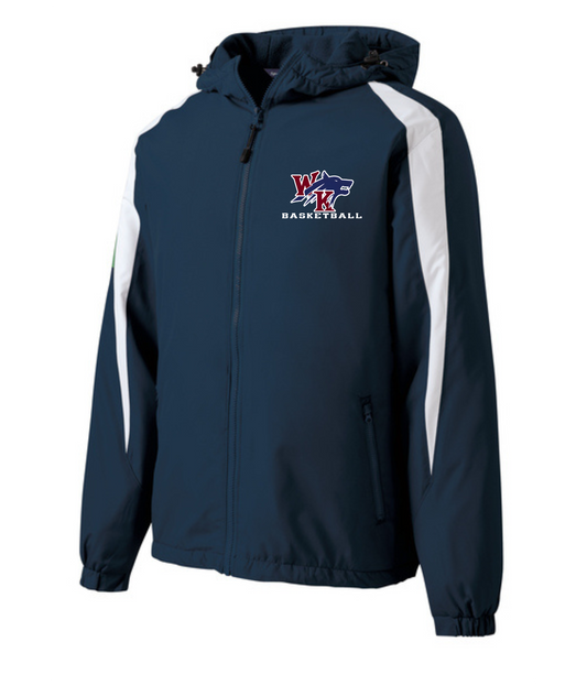White Knoll High School Basketball - Fleece-Lined Colorblock Jacket