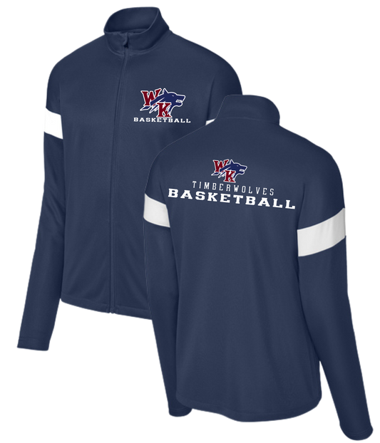 White Knoll High School Basketball Full Zip Warm-Up Jacket